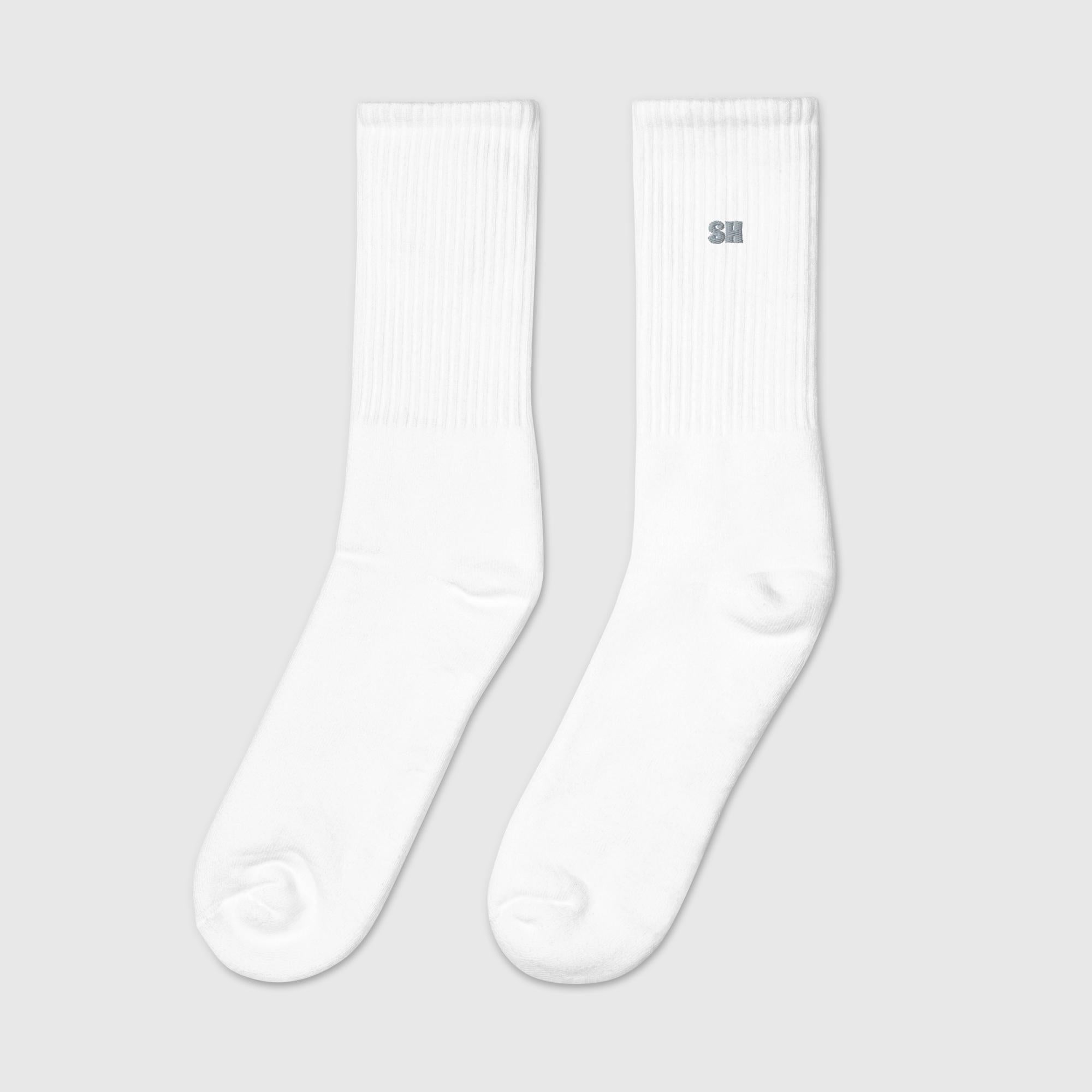 Embroidered socks - White - Sunset Harbor Clothing